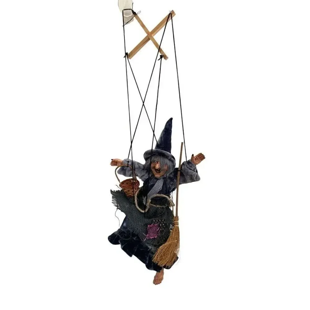 Witch Halloween String Puppet Porcelain Spooky Horror Decoration